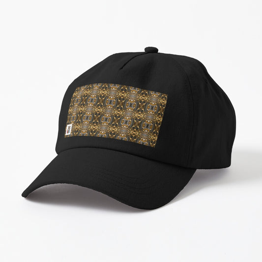 Black Unstructured Cap (Golden Blossom)