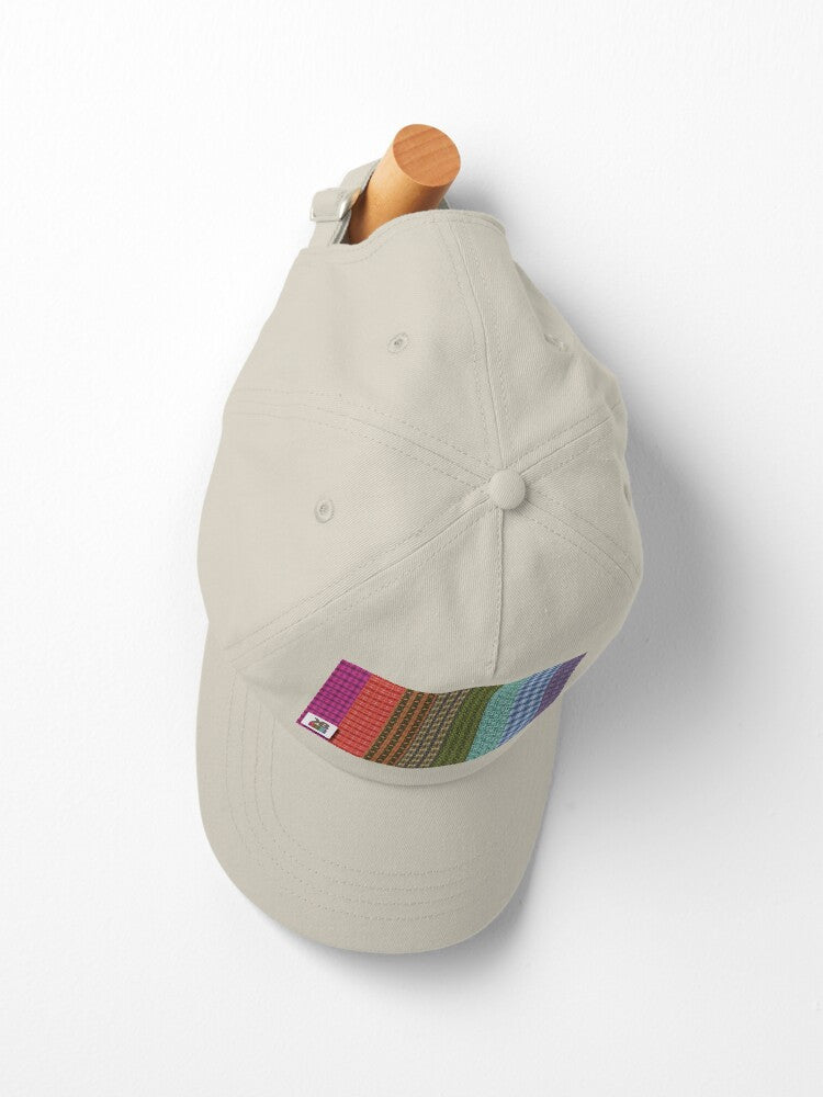 Beige Unstructured Cap (Rainbow)