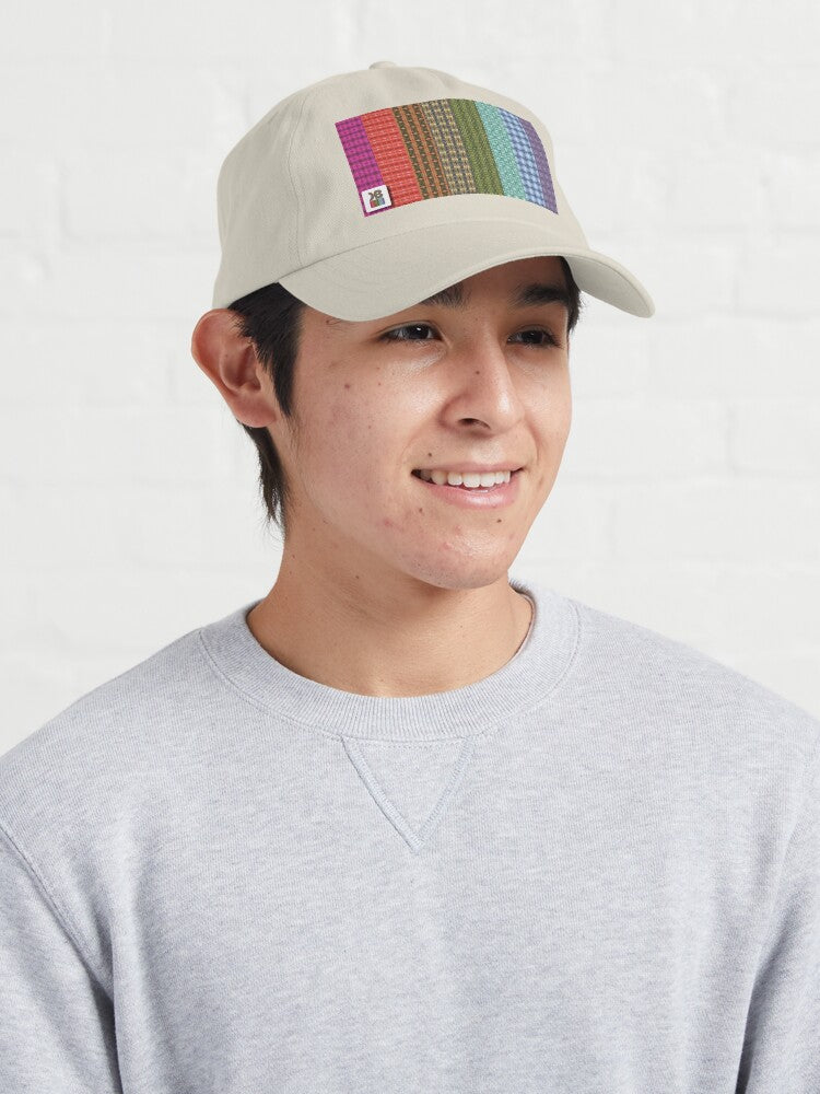 Beige Unstructured Cap (Rainbow)