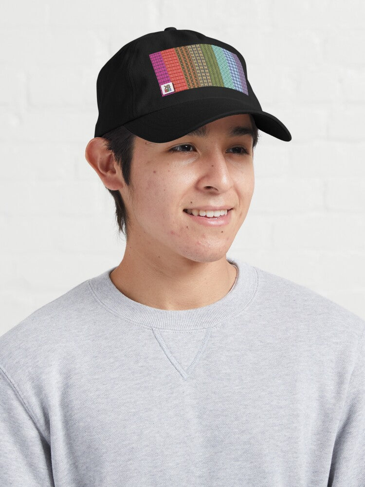 Black Unstructured Cap (Rainbow)