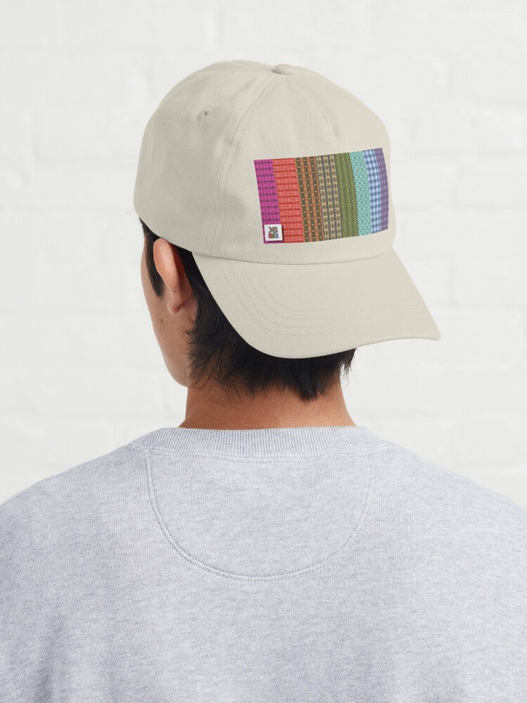 Beige Unstructured Cap (Rainbow)