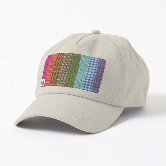 Beige Unstructured Cap (Rainbow)