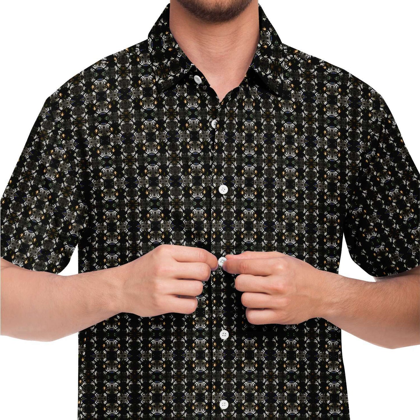 Short Sleeve Button Down Shirt (Jewel Cross)