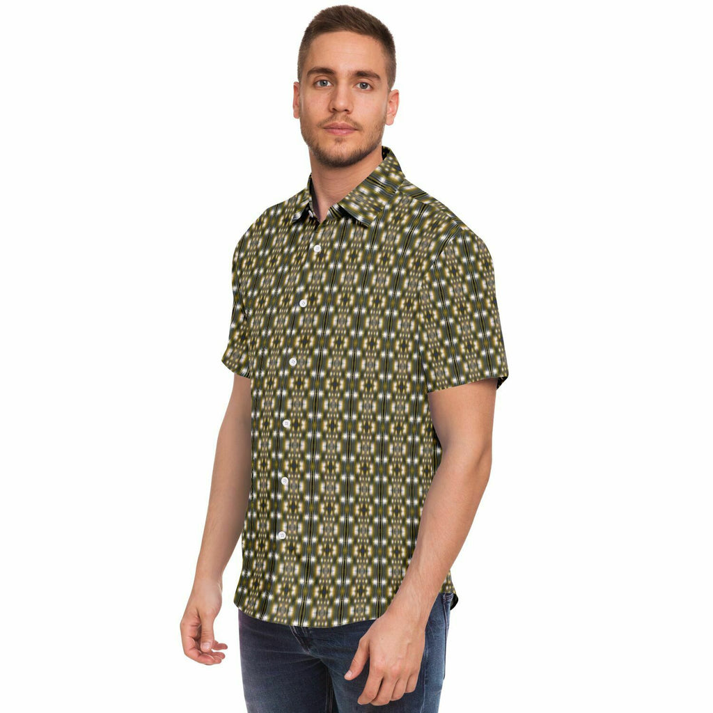 Short Sleeve Button Down Shirt (Yellow Accordion)