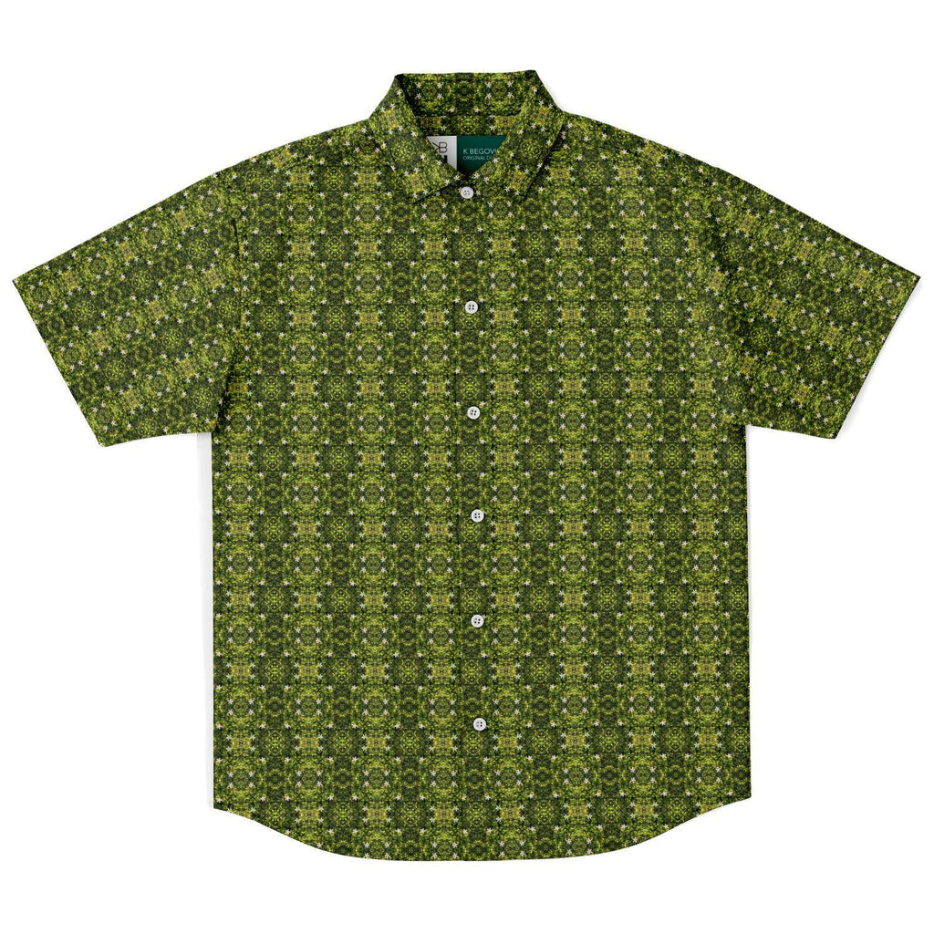 Short Sleeve Button Down Shirt (Avacado Floral)