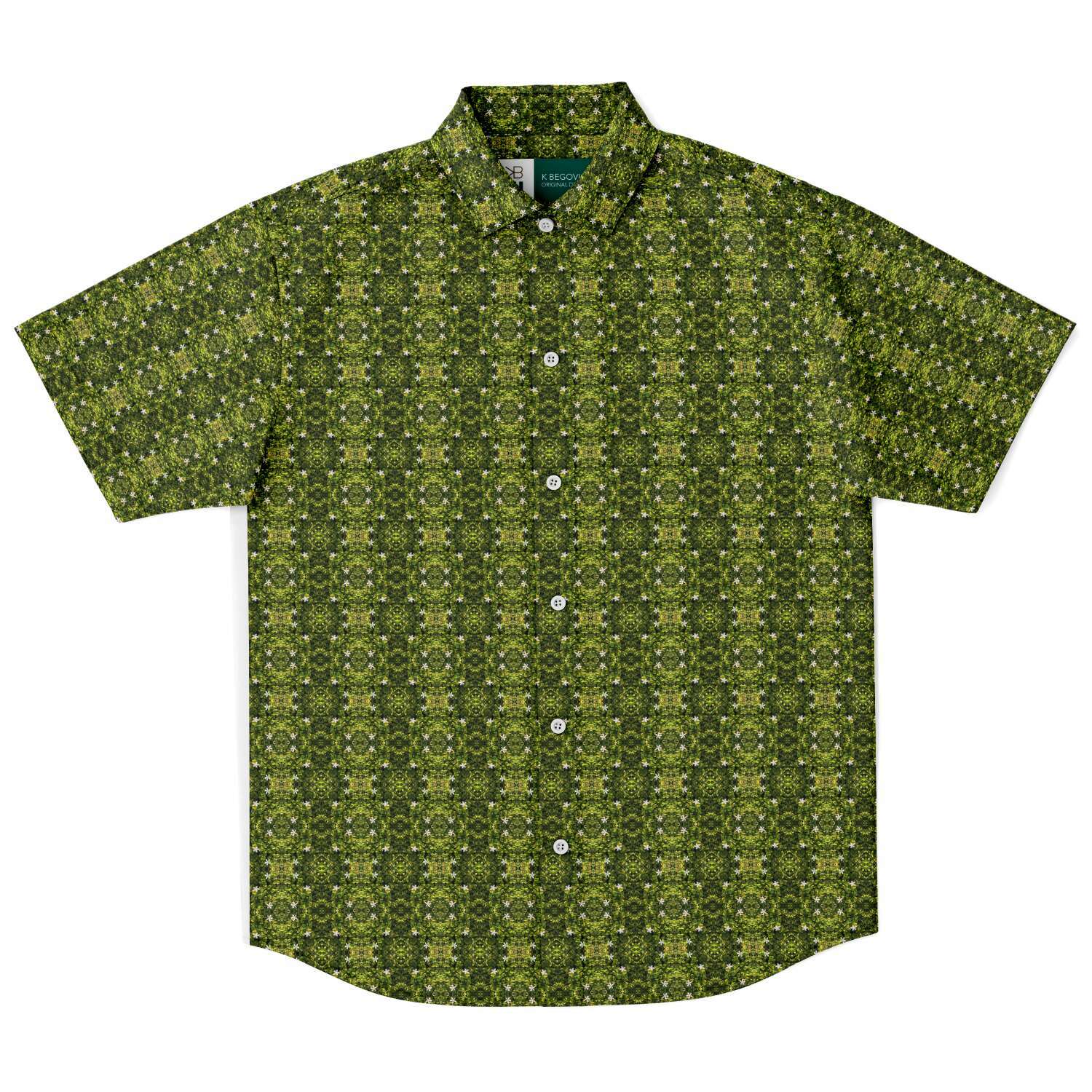 Short Sleeve Button Down Shirt (Avacado Floral)