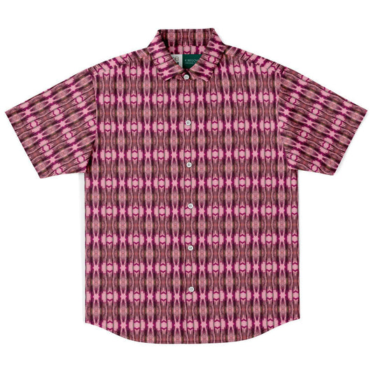 Short Sleeve Button Down Shirt (Candy Cane)