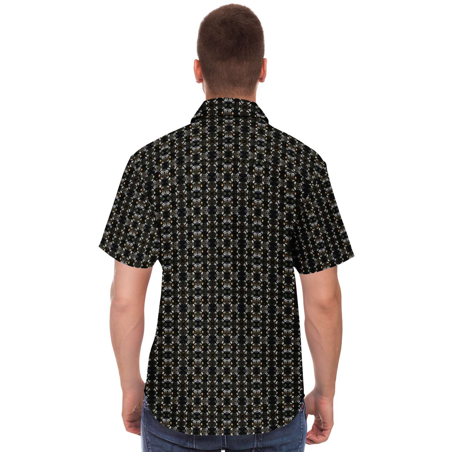 Short Sleeve Button Down Shirt (Jewel Cross)
