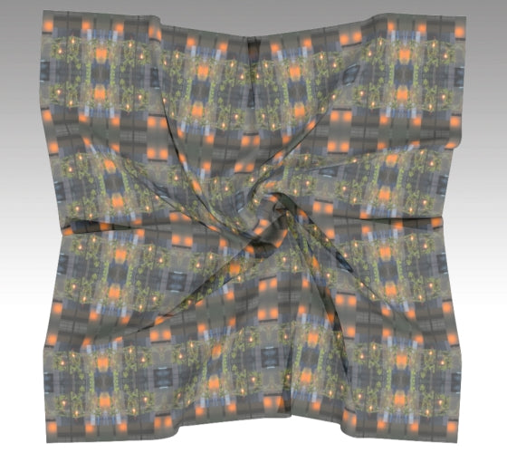 Square Silk Scarf (Modern Plaid No. 1)
