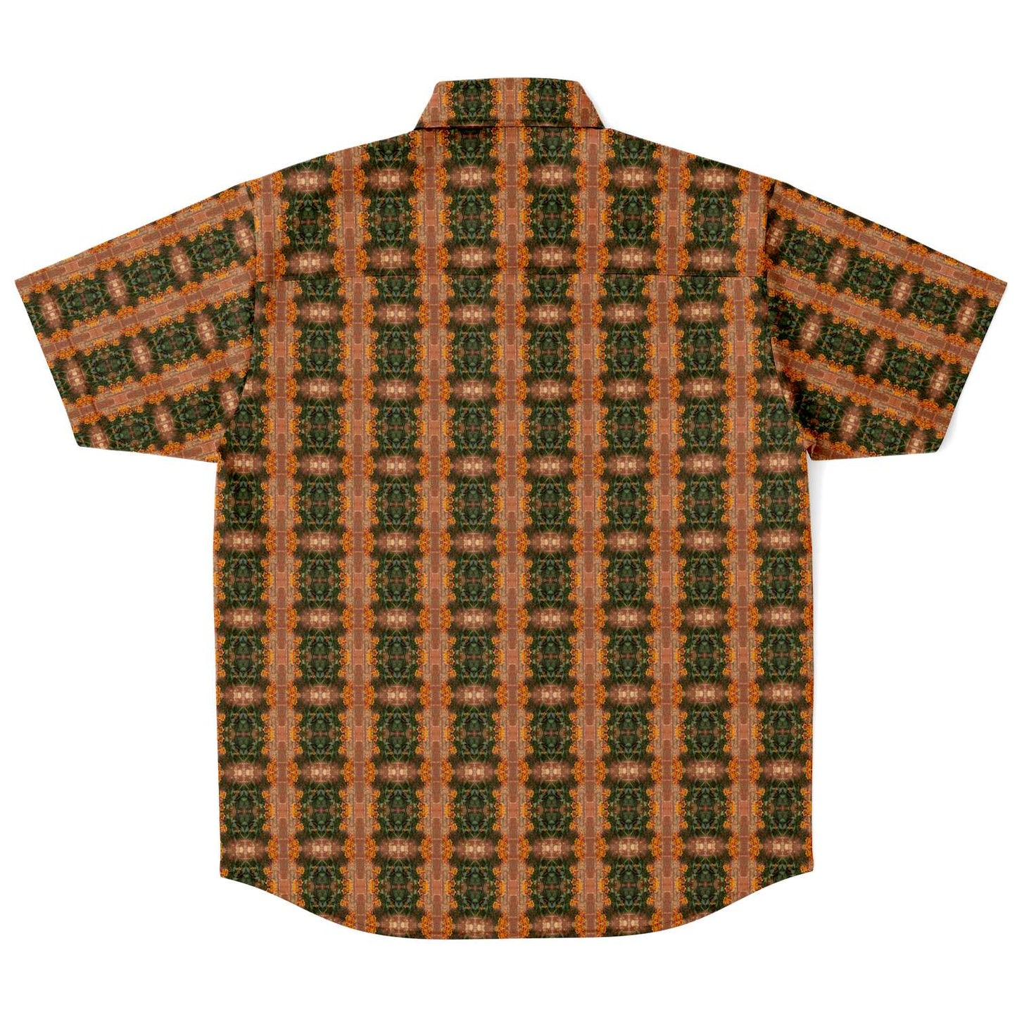 Short Sleeve Button Down Shirt (Brick & Floral)