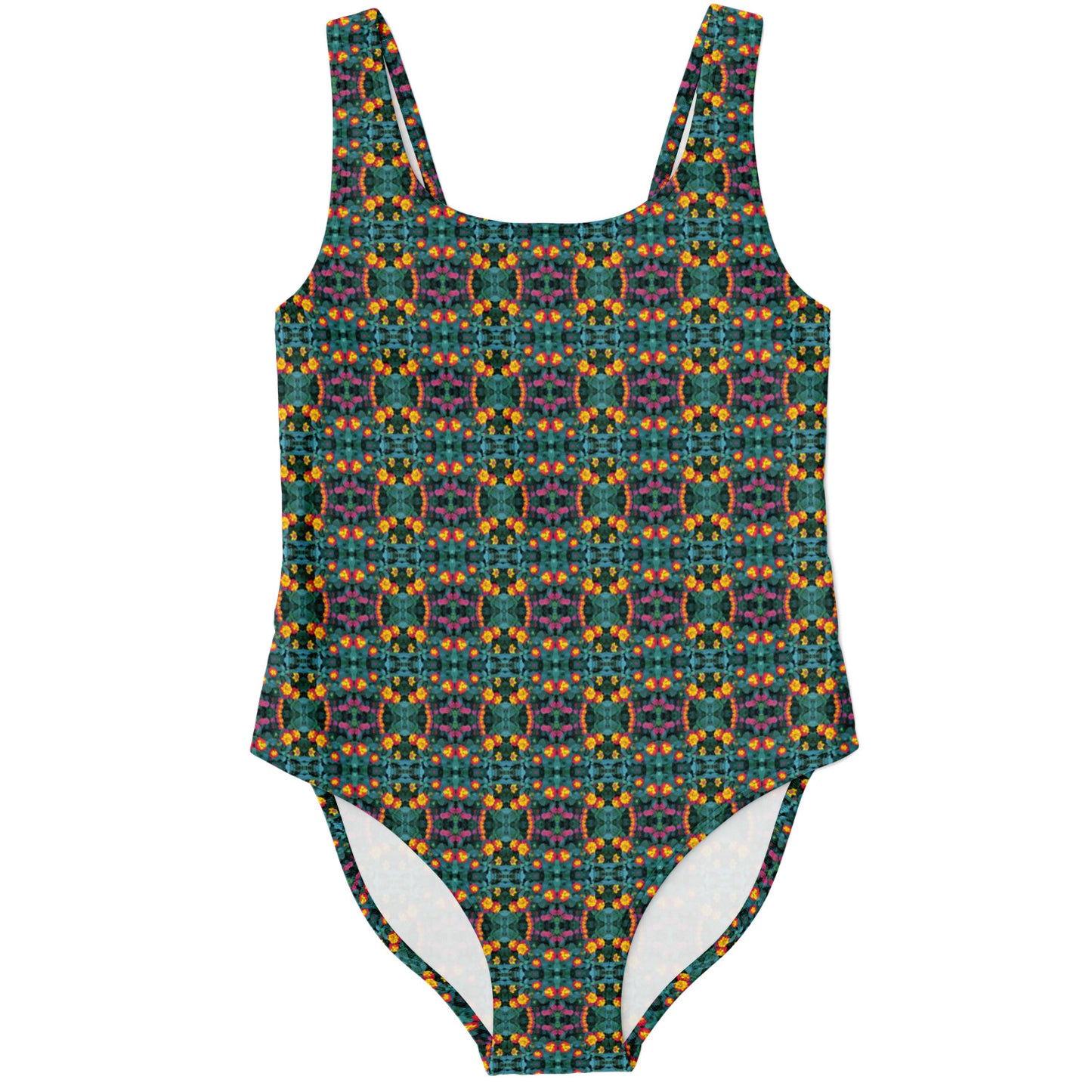One-Piece Swimsuit Woman (Floral Rings)