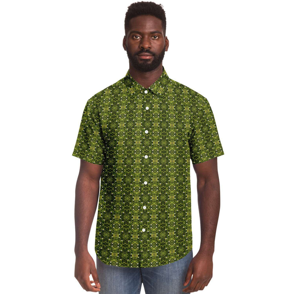 Short Sleeve Button Down Shirt (Avacado Floral)