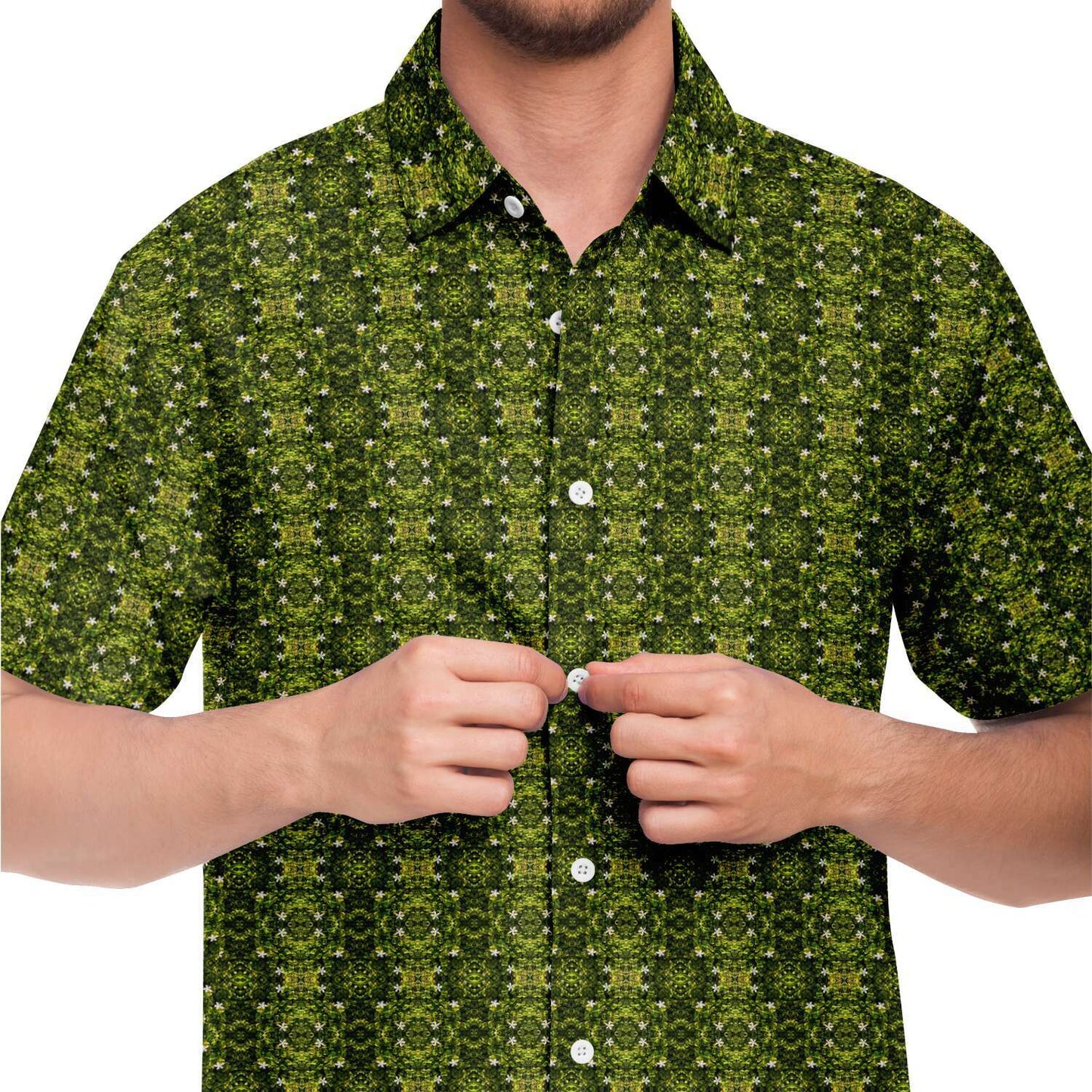Short Sleeve Button Down Shirt (Avacado Floral)