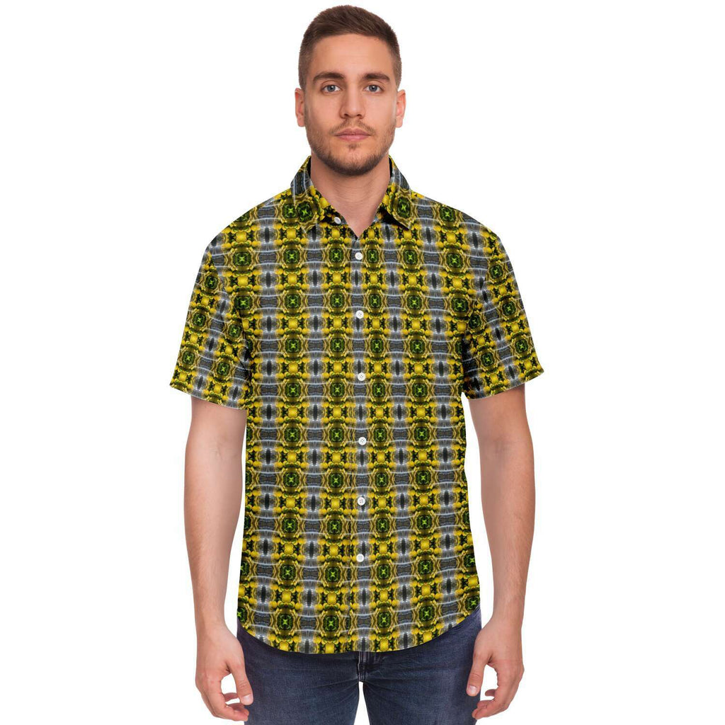 Short Sleeve Button Down Shirt (Lemon Snakes)