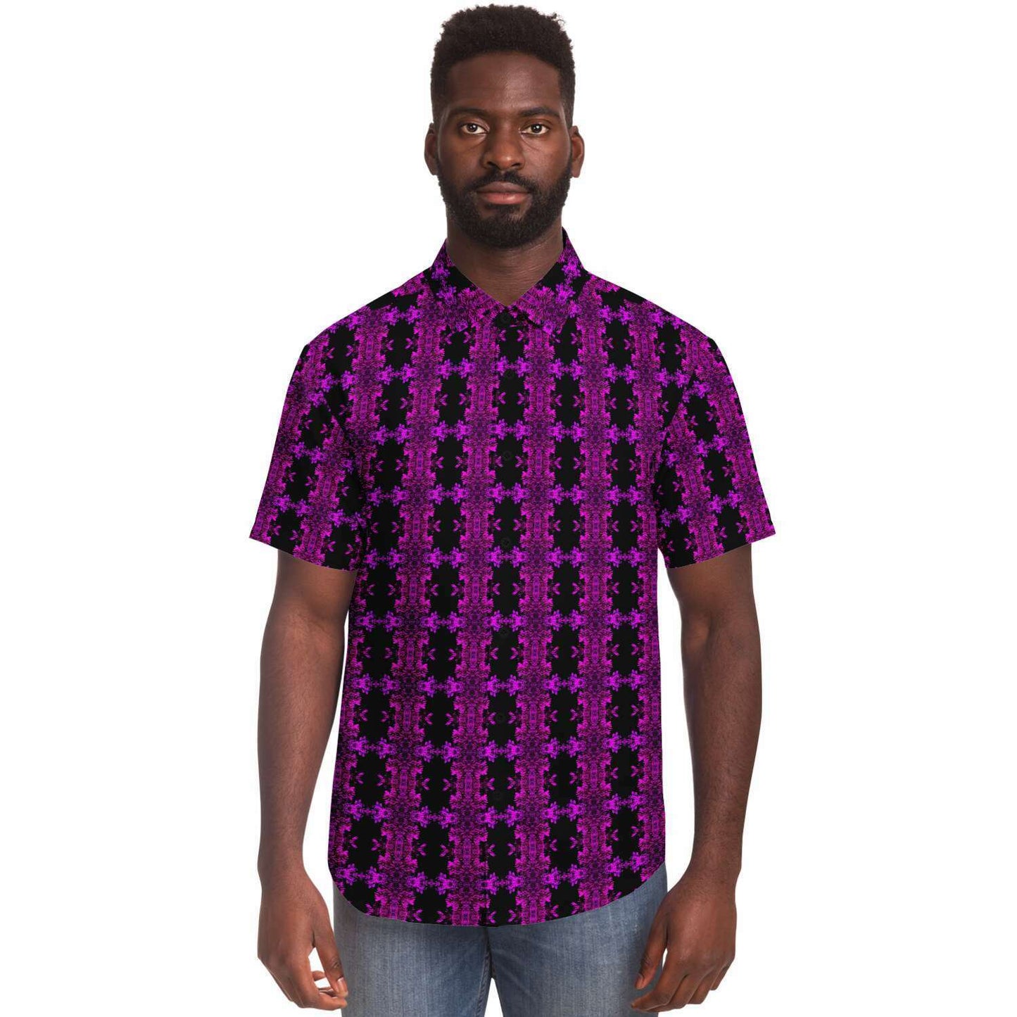 Short Sleeve Button Down Shirt (Nightflower)