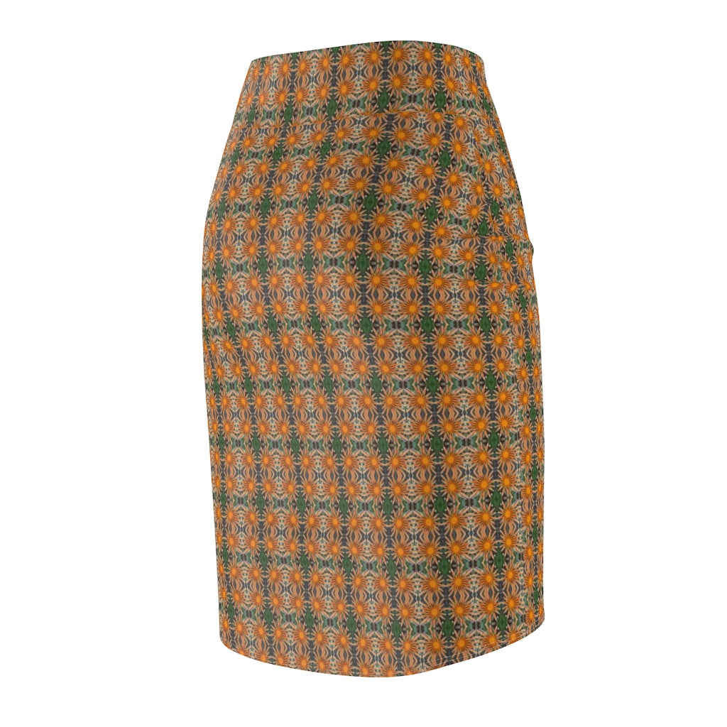 Women's Pencil Skirt (Floral Dots)