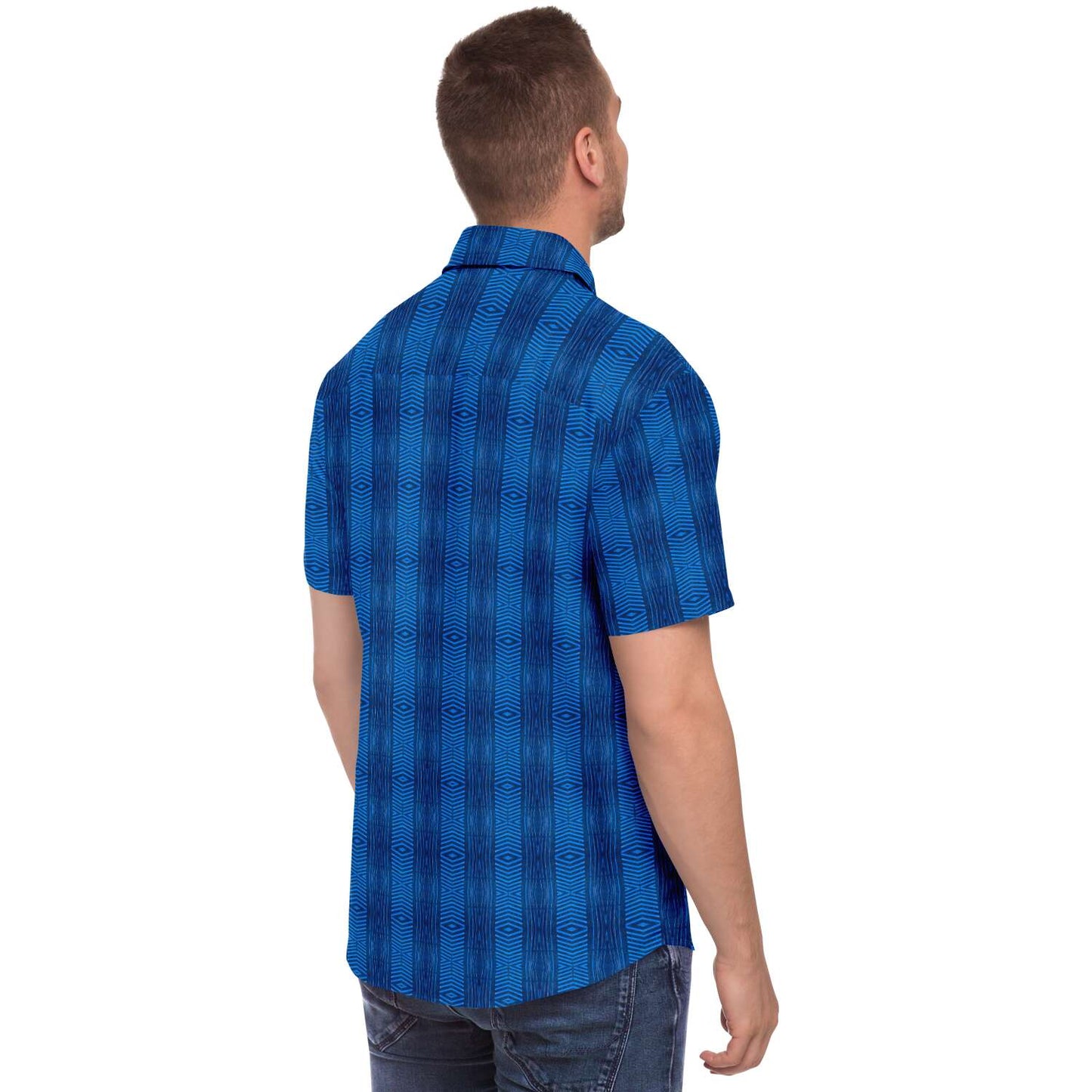 Short Sleeve Button Down Shirt (Royal Tiki)