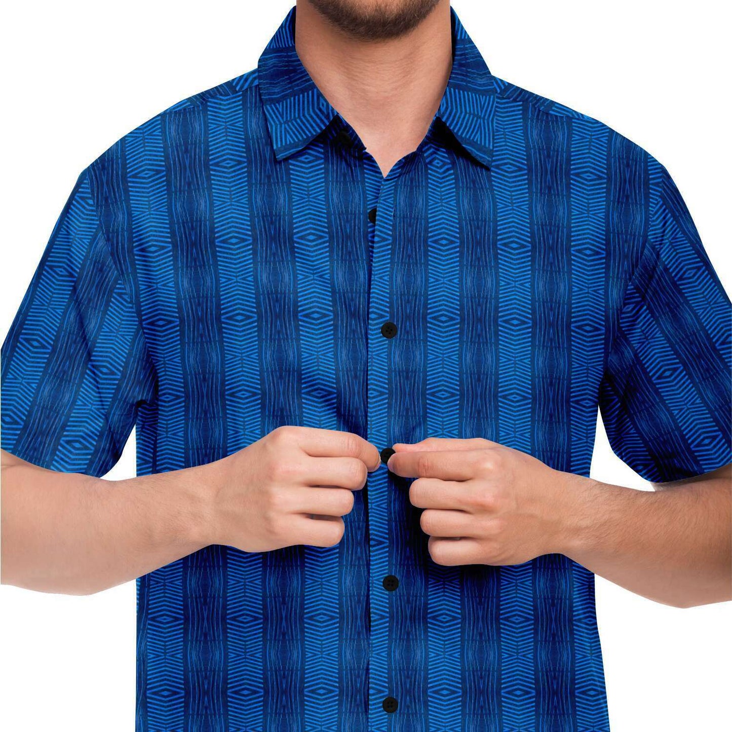 Short Sleeve Button Down Shirt (Royal Tiki)