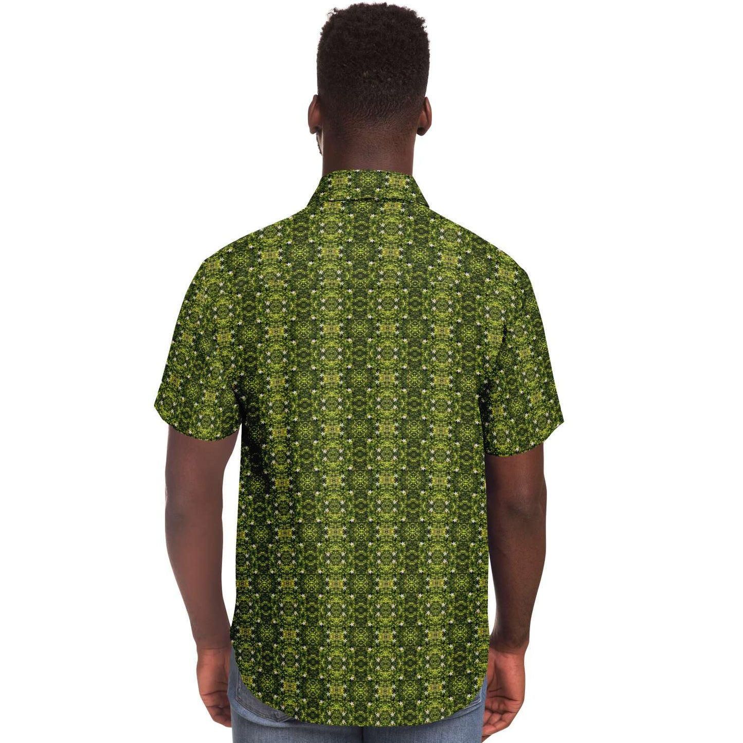 Short Sleeve Button Down Shirt (Avacado Floral)