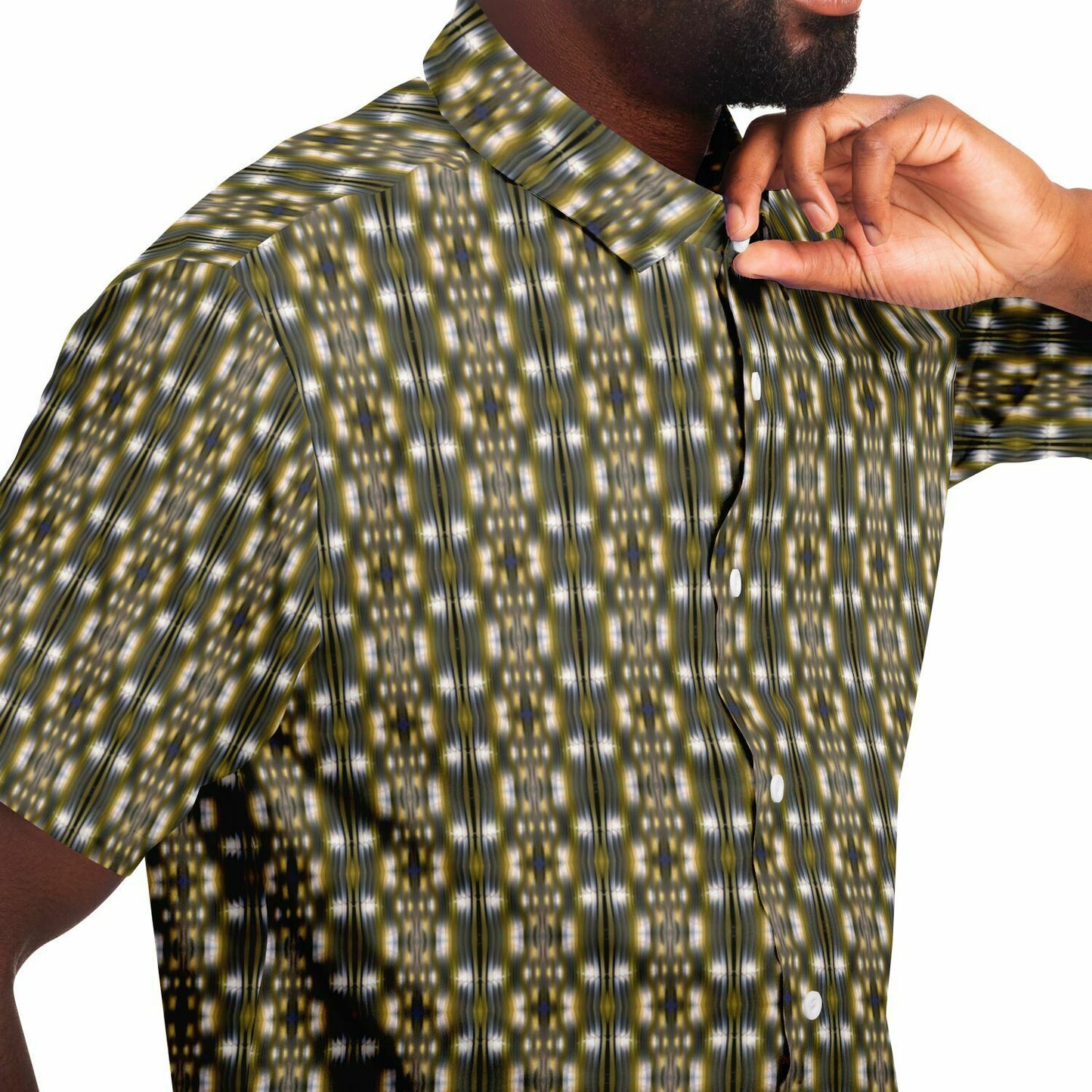 Short Sleeve Button Down Shirt (Yellow Accordion)