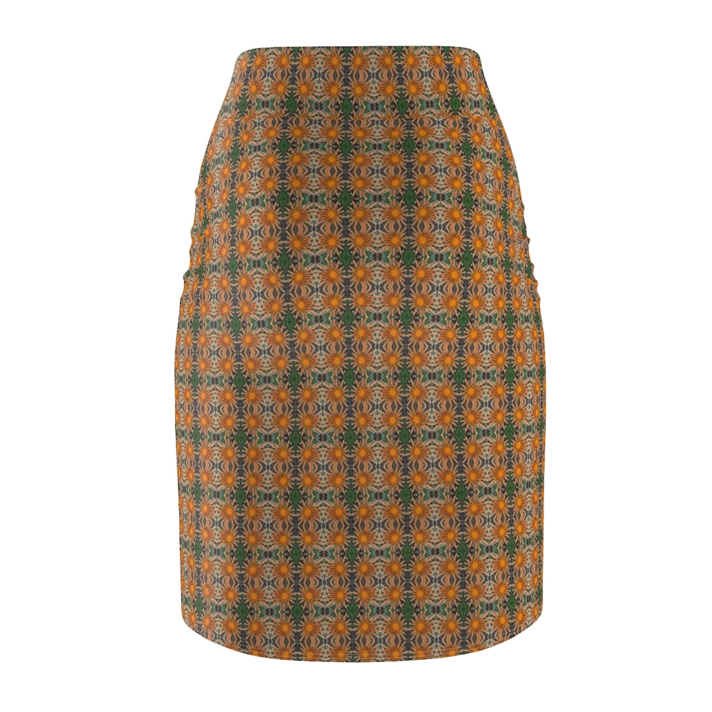 Women's Pencil Skirt (Floral Dots)