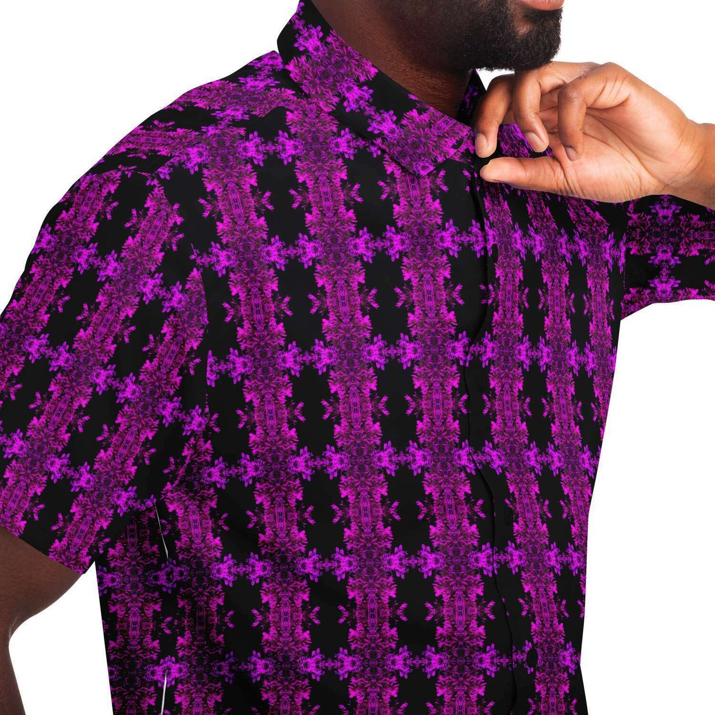 Short Sleeve Button Down Shirt (Nightflower)