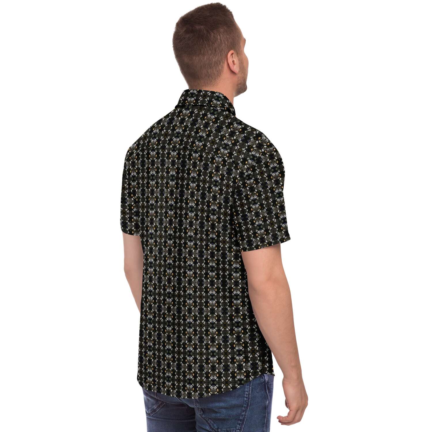 Short Sleeve Button Down Shirt (Jewel Cross)