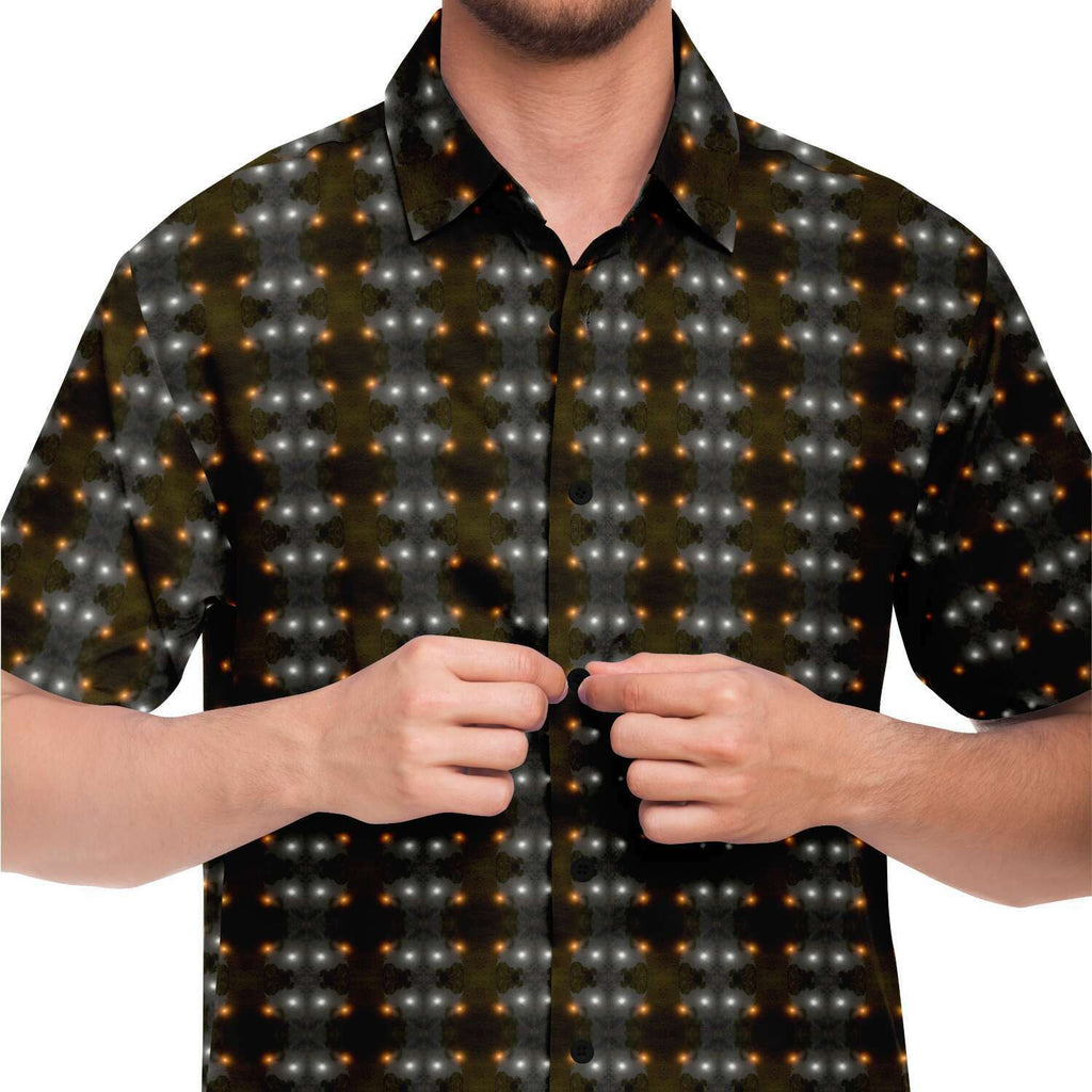 Short Sleeve Button Down Shirt (Orbs)