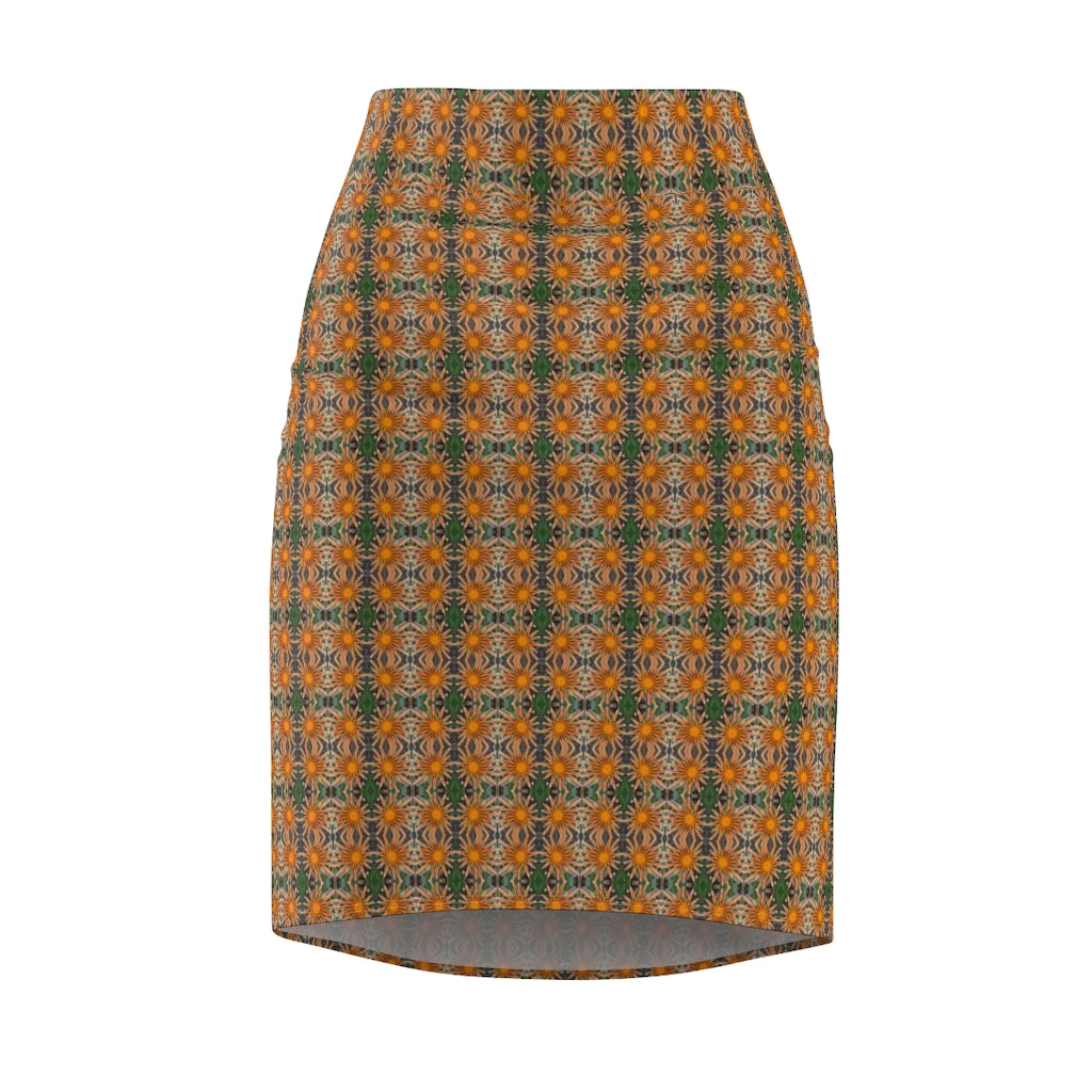 Women's Pencil Skirt (Floral Dots)