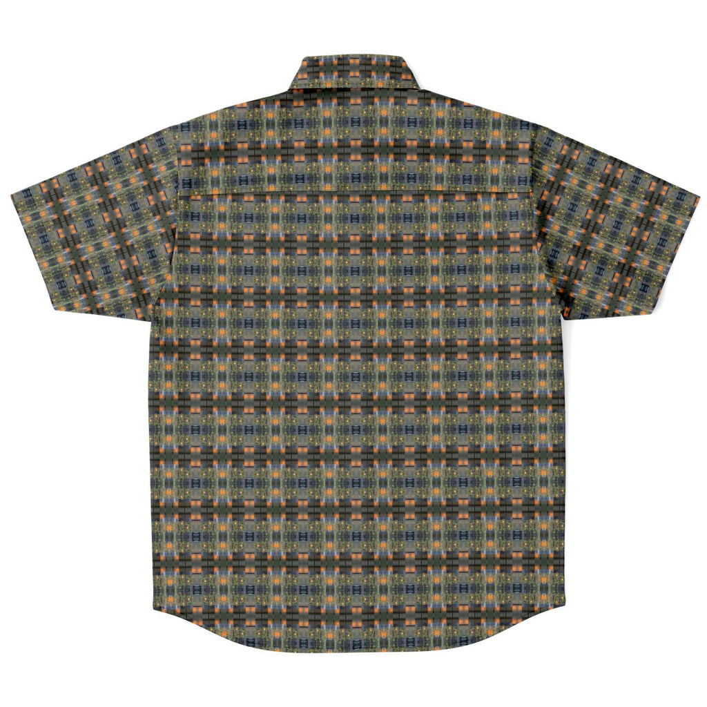 Short Sleeve Button Down Shirt (Modern Plaid No. 1)
