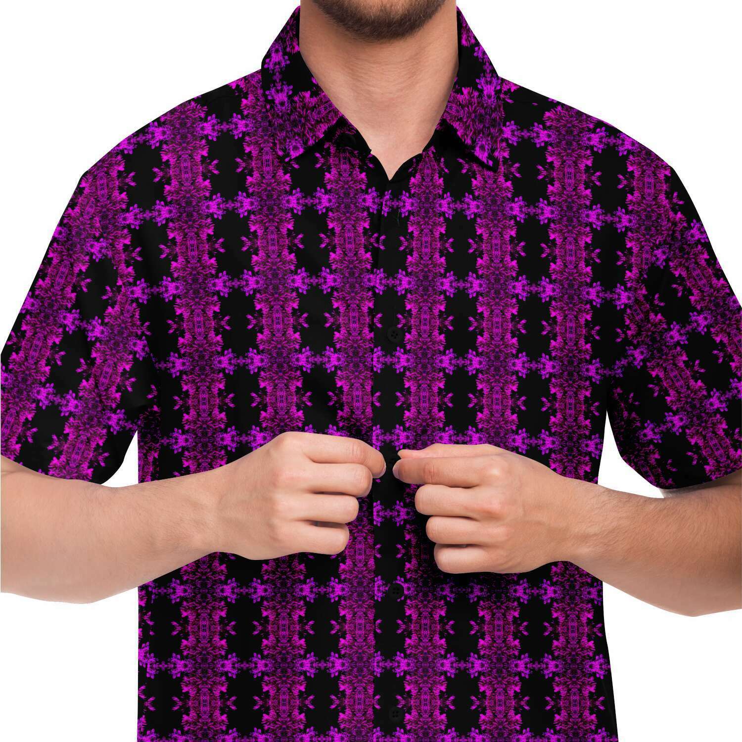 Short Sleeve Button Down Shirt (Nightflower)