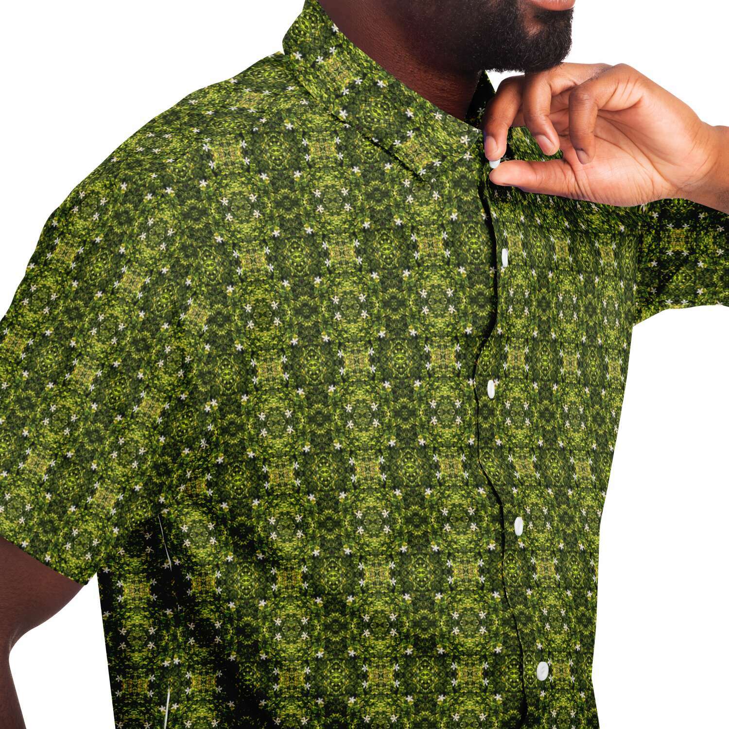 Short Sleeve Button Down Shirt (Avacado Floral)
