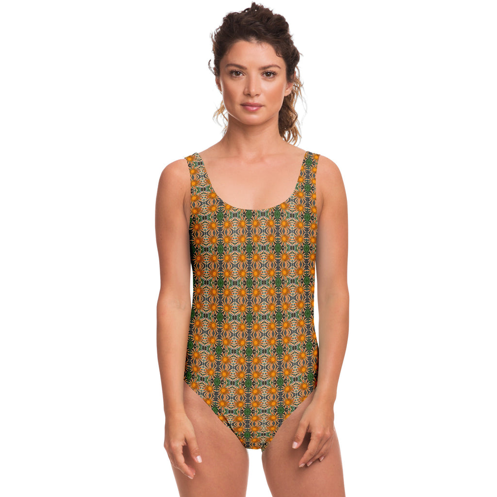 One-Piece Swimsuit Woman (Floral Dots)