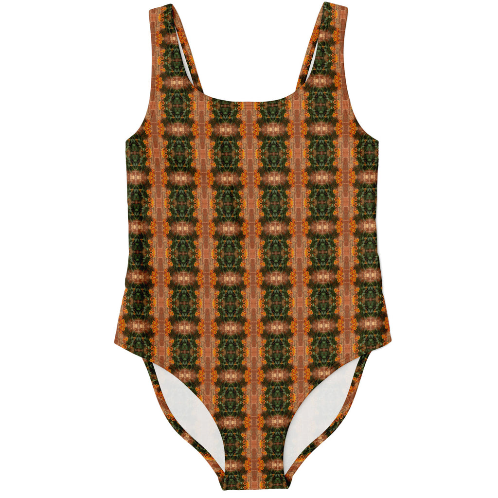 One-Piece Swimsuit Woman (Brick & Floral)