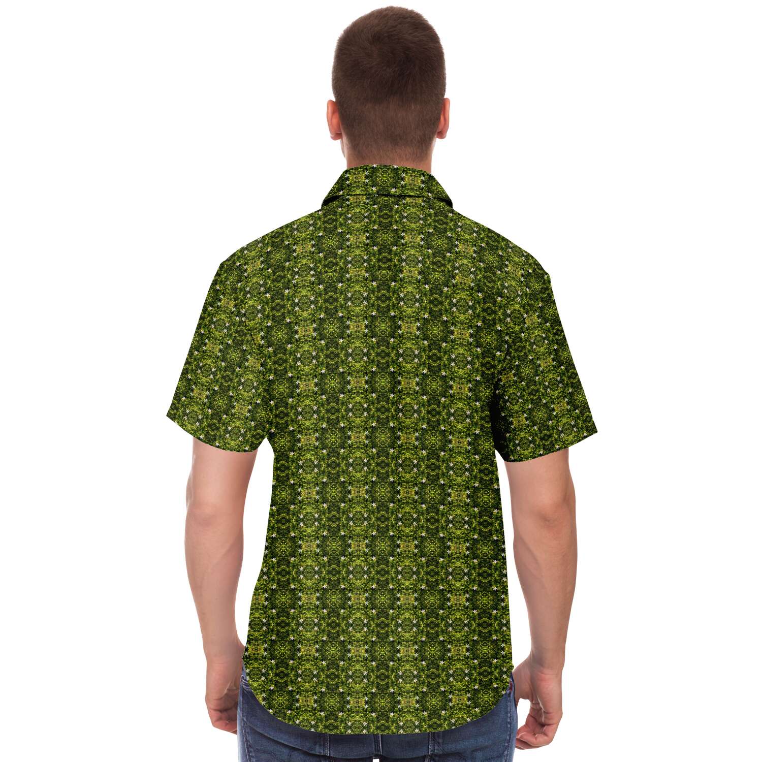 Short Sleeve Button Down Shirt (Avacado Floral)