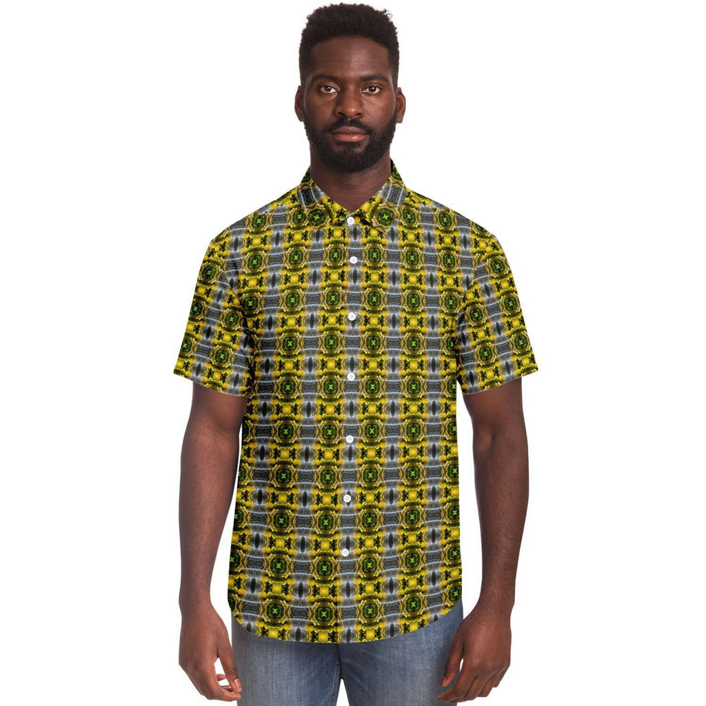 Short Sleeve Button Down Shirt (Lemon Snakes)