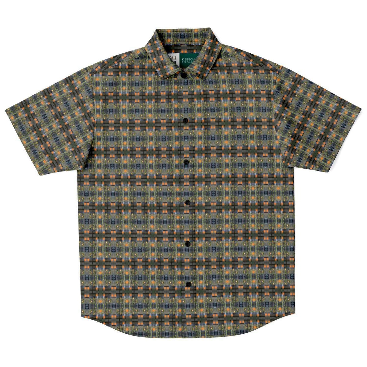 Short Sleeve Button Down Shirt (Modern Plaid No. 1)