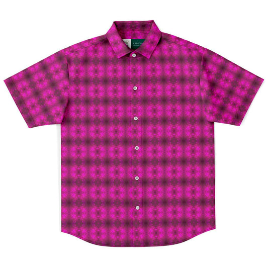 Short Sleeve Button Down Shirt (Fuchsia Parquet)