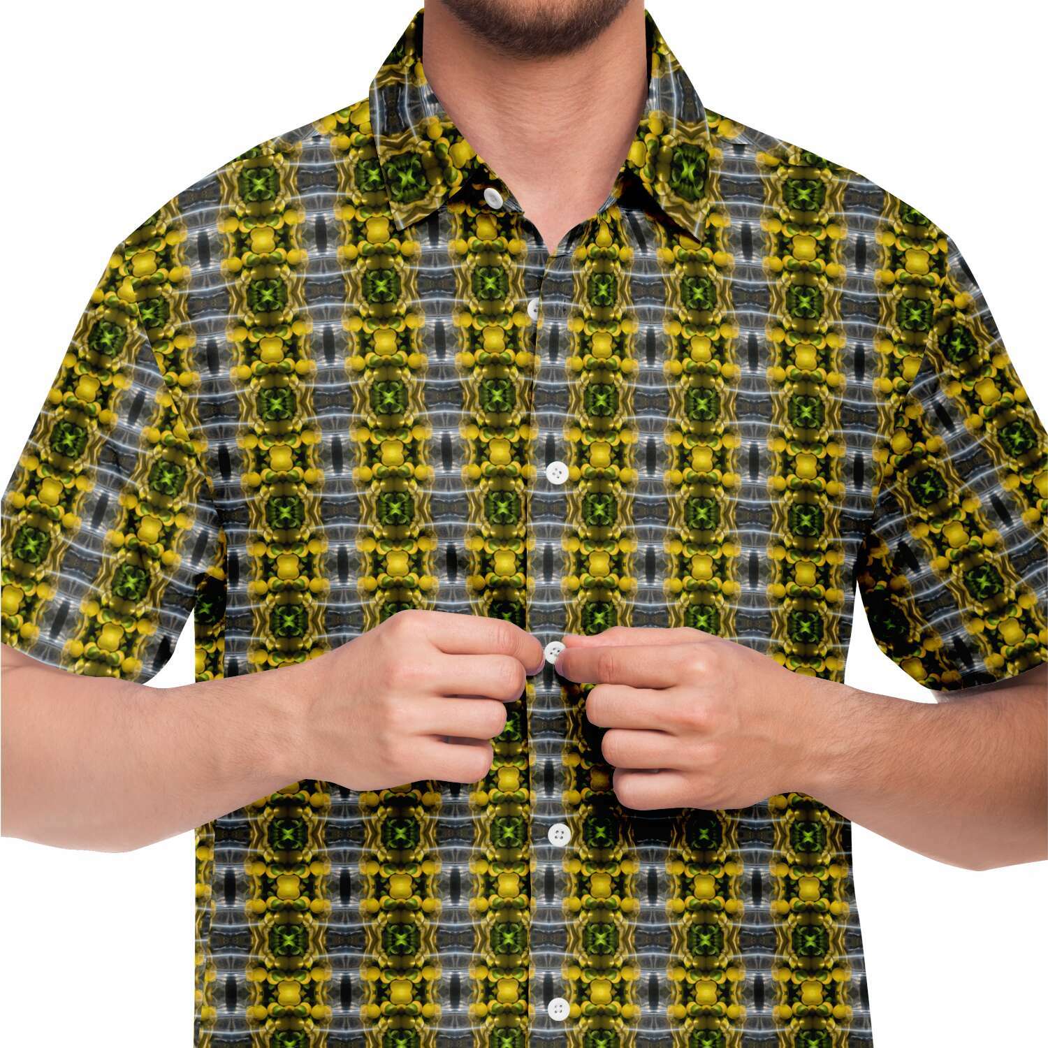 Short Sleeve Button Down Shirt (Lemon Snakes)