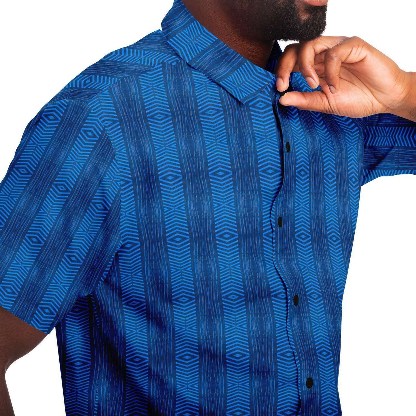 Short Sleeve Button Down Shirt (Royal Tiki)