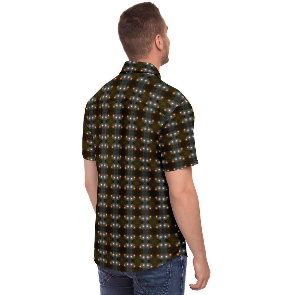 Short Sleeve Button Down Shirt (Orbs)