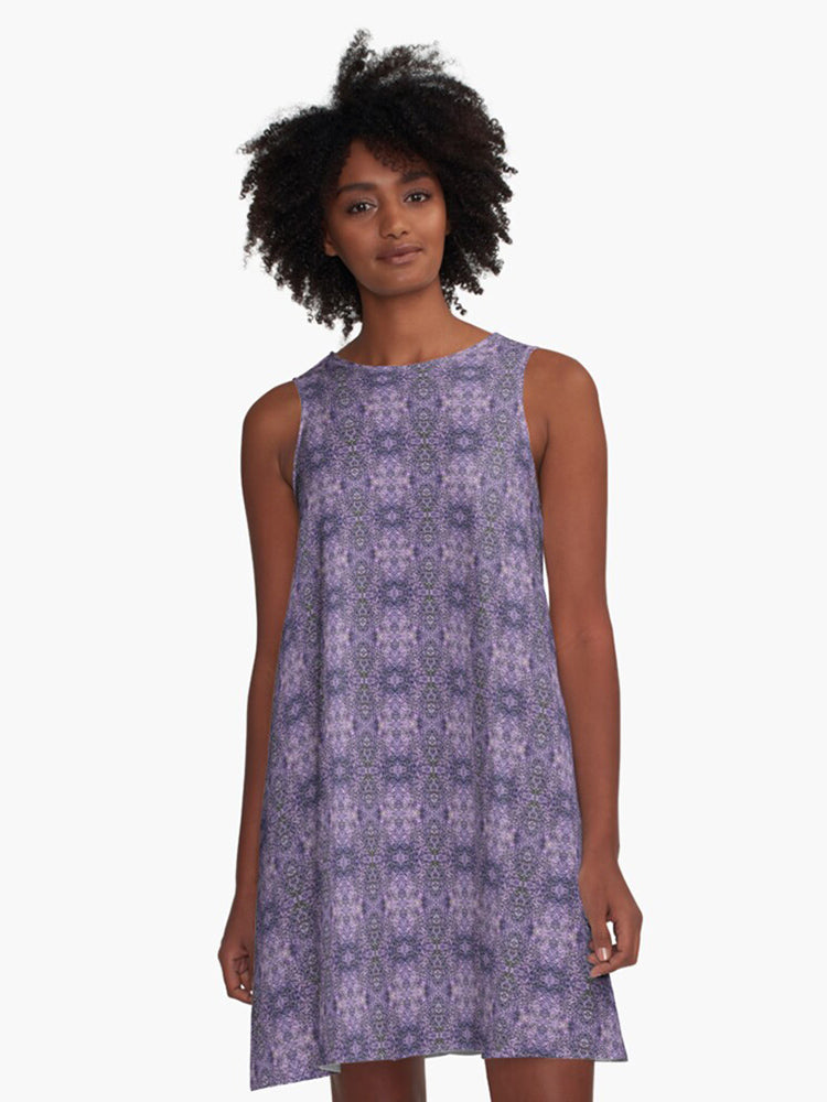 A-Line Dress (Violet Pinwheels)