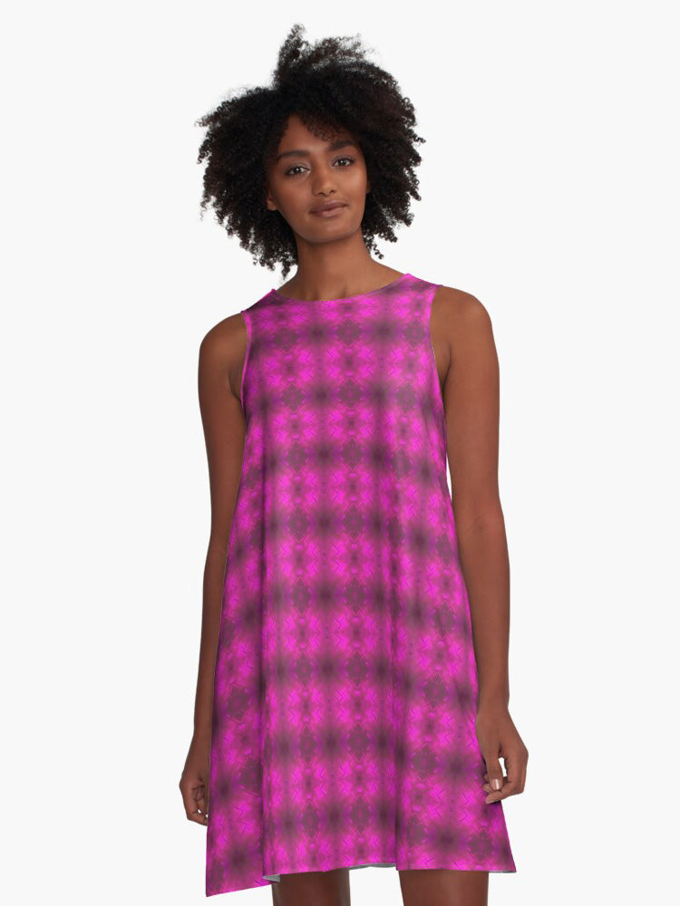 A-Line Dress (Fuchsia Parquet)