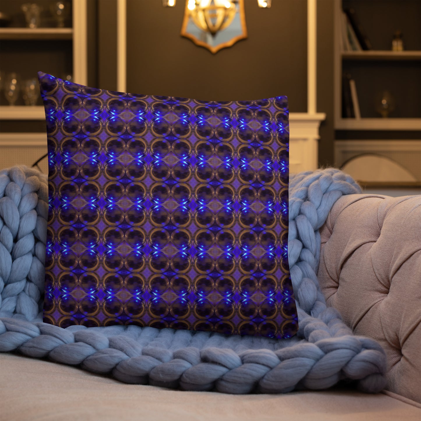 Premium Pillow (Cobalt Bubble)