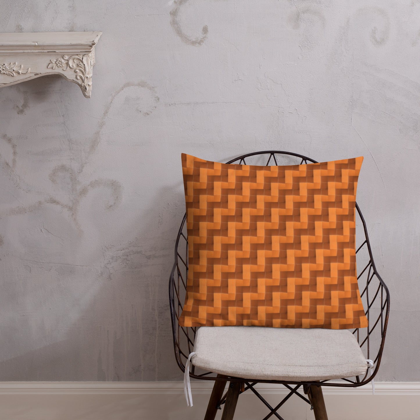 Premium Pillow (Burnt Orange Tiles)