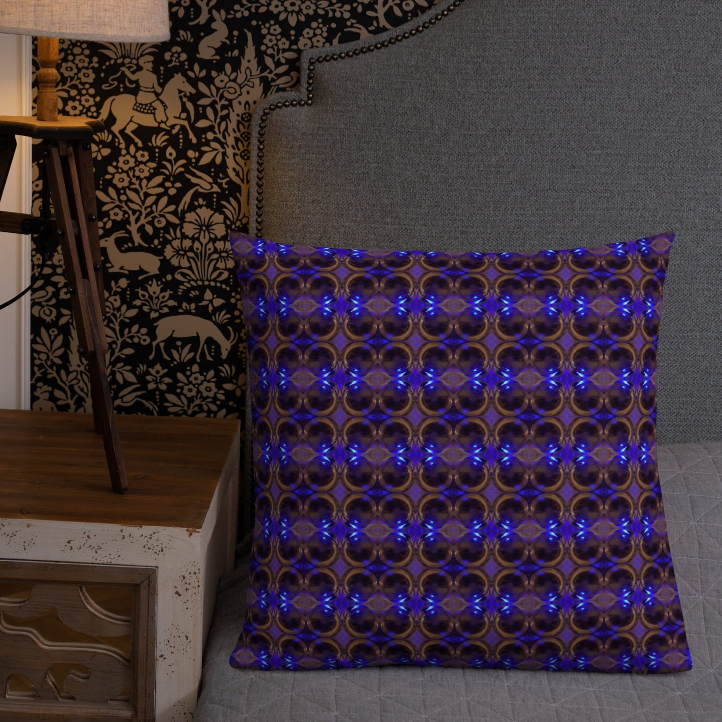 Premium Pillow (Cobalt Bubble)