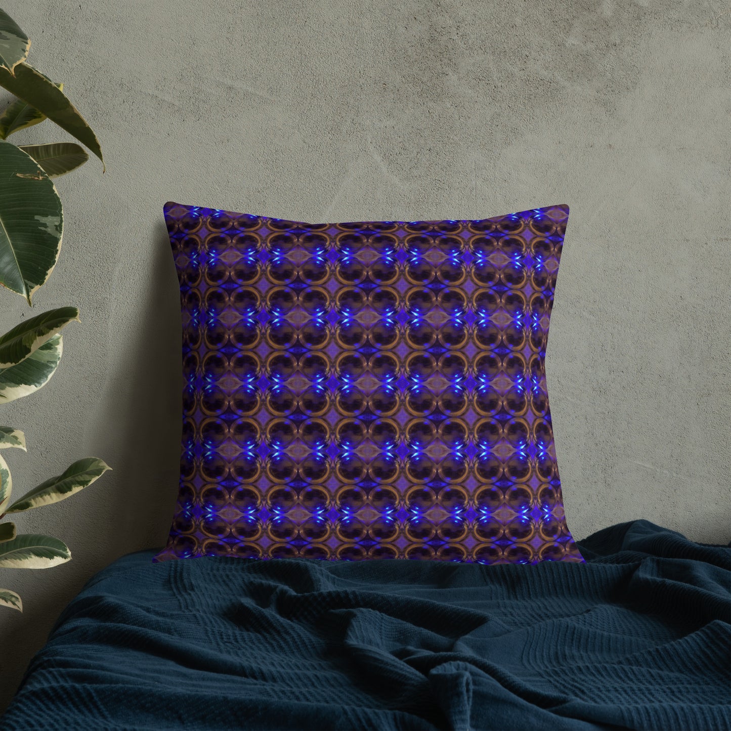 Premium Pillow (Cobalt Bubble)