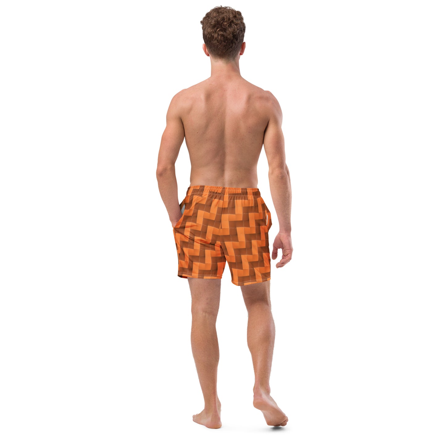 Eco-friendly Swim Trunks (Burnt Orange Tiles)