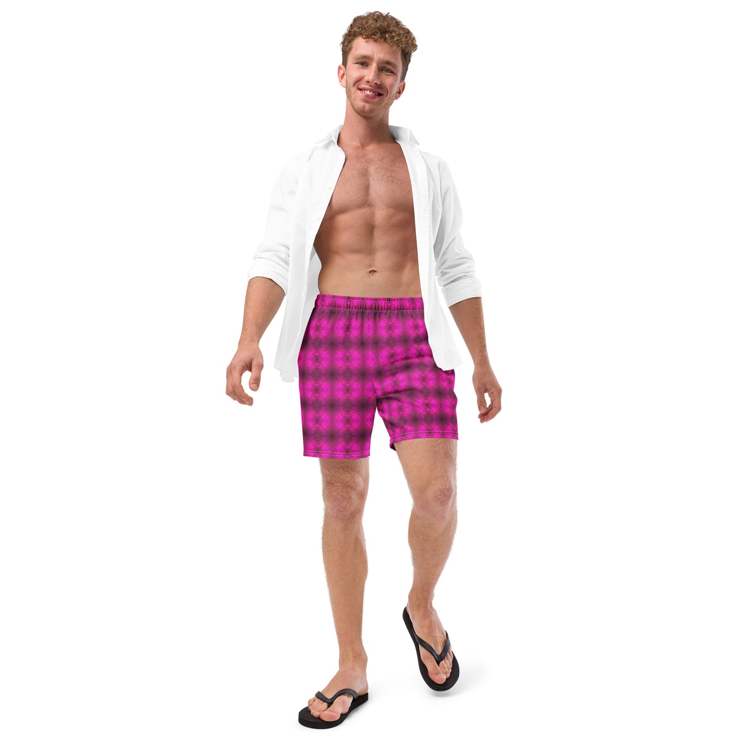 Eco-friendly Swim Trunks (Fuchsia Parquet)