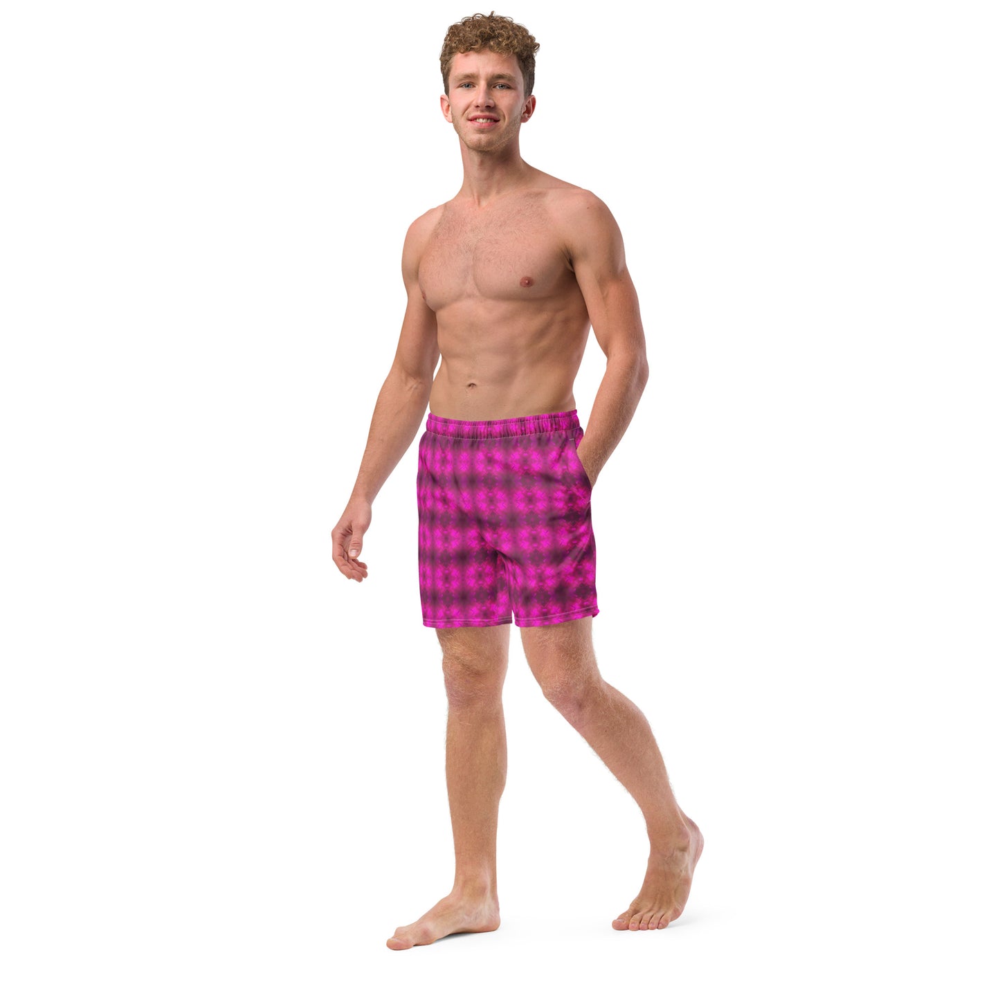 Eco-friendly Swim Trunks (Fuchsia Parquet)